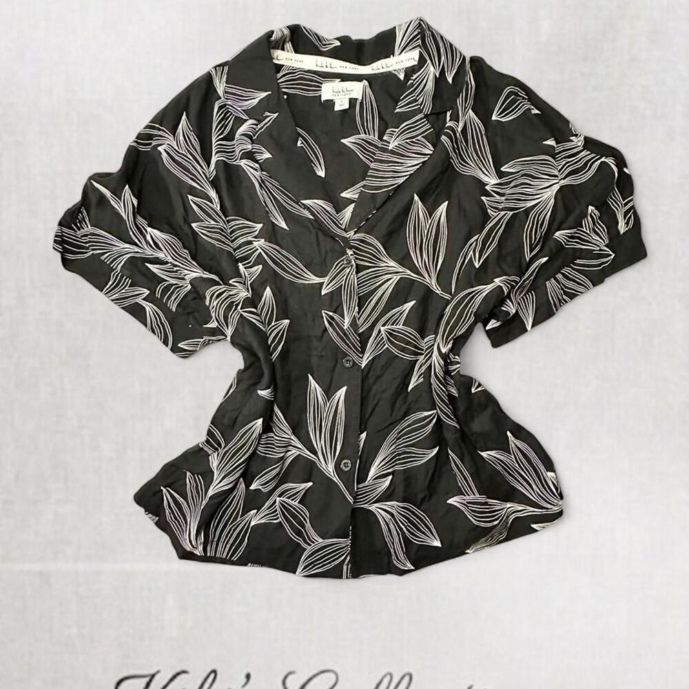 Whimsygoth Summer Style Patterned Long Sleeve Button Up Top - Picture 3 of 6